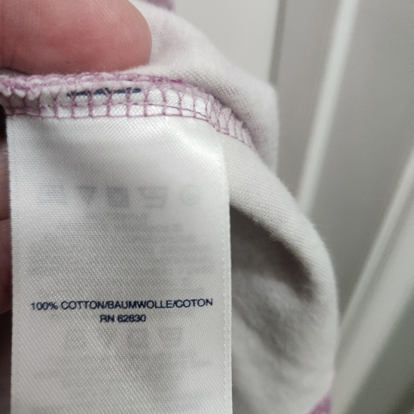 Lands End Womens L Petite Purple Floral Mock Turtleneck Long Sleeve Cotton Tee - Picture 3 of 7